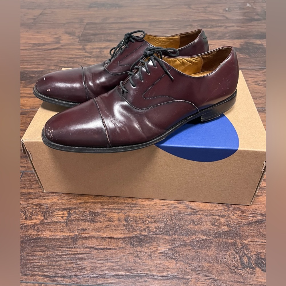 Cole Hanns Dress Shoes Mens Cherry Brown Lace Up Size 11